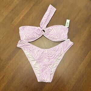 Kendall + Kylie Purple Tiger Print Bikini Set - Size XL